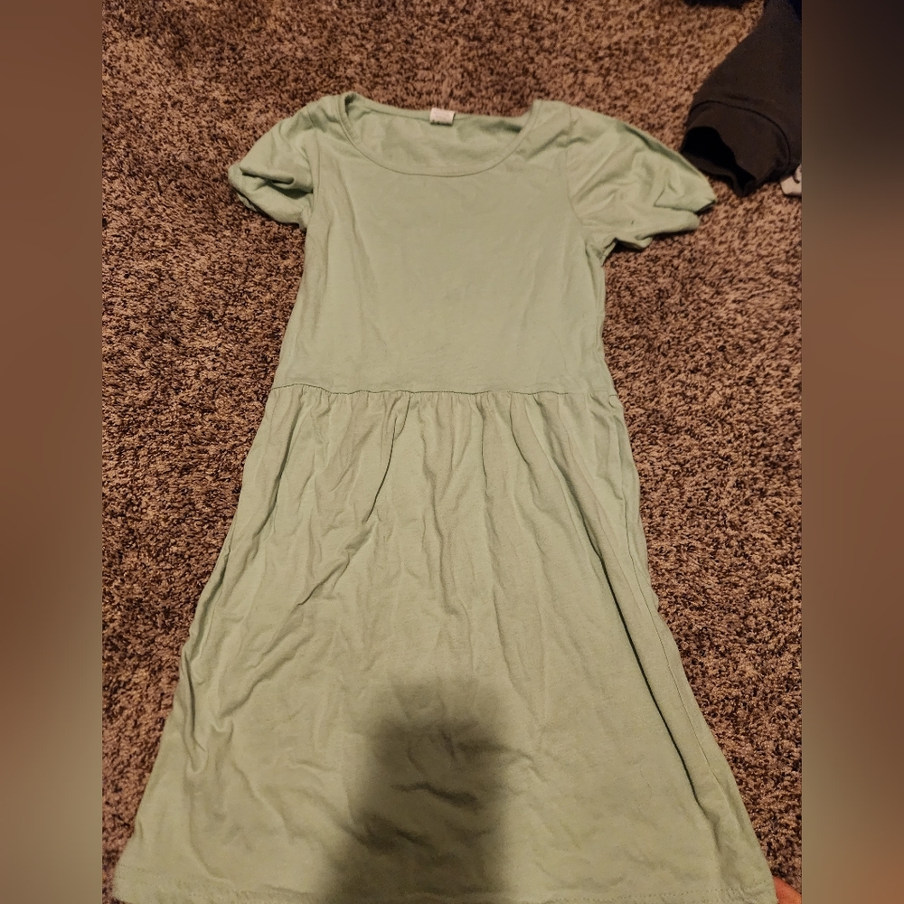 Tea length green dress
